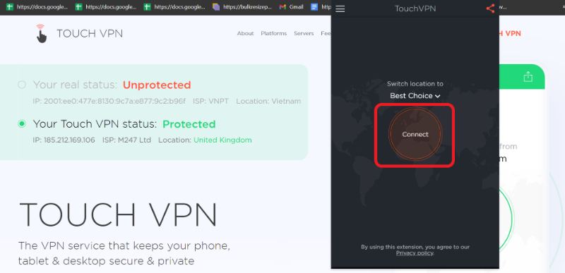 Chọn connect